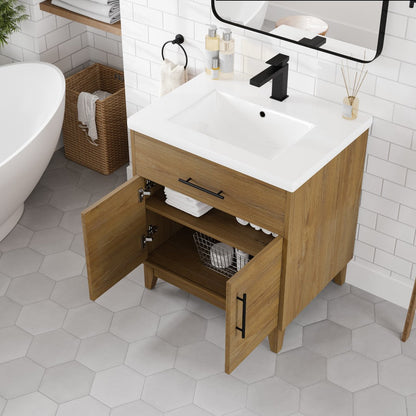 Eviva Graham Bath Vanity with Engineered Stone Top and Integrated Sink (30"-72")