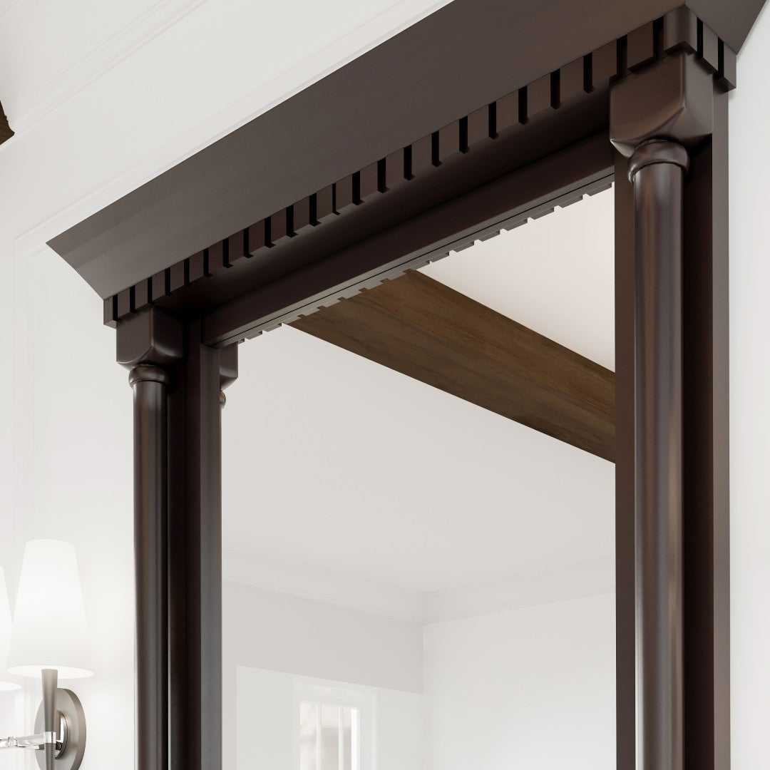 Eviva Preston Aged Chocolate Solid Wood Framed Mirror