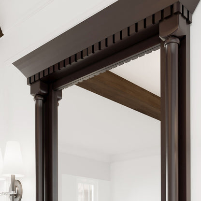 Eviva Preston Aged Chocolate Solid Wood Framed Mirror