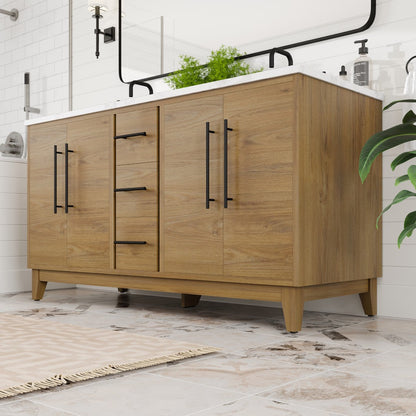 Eviva Graham Bath Vanity with Engineered Stone Top and Integrated Sink (30"-72")