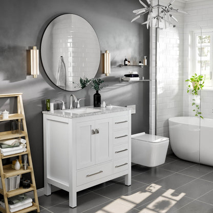 EVIVA Round 36 Inch Frameless Mirror with Bevel Edge