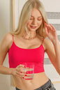 Zenana Double Layered Spaghetti Bra Cami in Ruby