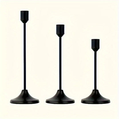 Elegant 3Piece Metal Candle Holders Gold  Rose Gold Finish