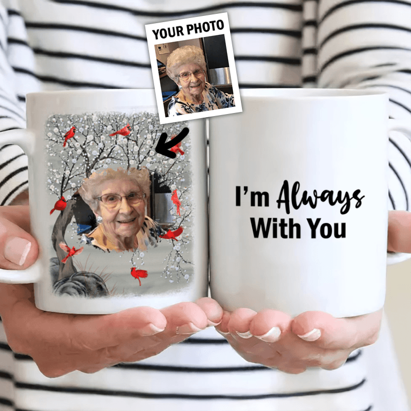 Custom Photo I'm Always With You - Memorial Personalized Custom Mug - Sympathy Gift For Family Members