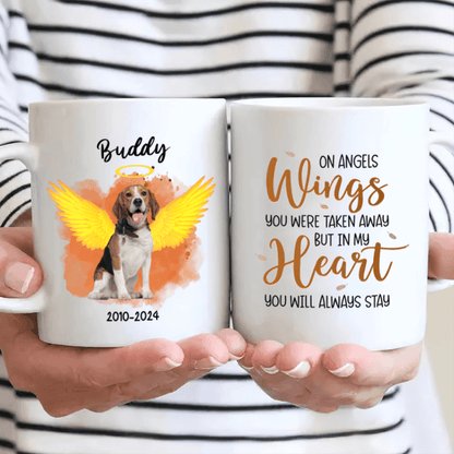 Memorial Custom Photo Mug - Always Stay In My Heart - Personalized Sympathy Gift for Loss of Dog, Pet