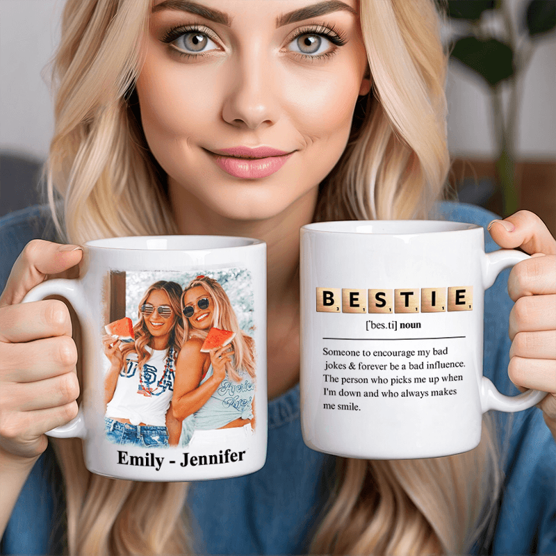 Custom Photo Mug - You Always Make Me Smile - Personalized Gift for Best Friends, Besties