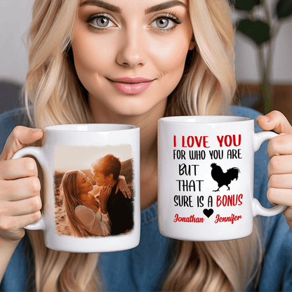 Custom Photo Mug - I Love You For Who You Are - Personalized Gift For Boyfriend/Him/Husband Anniversary, Valentine, Birthday