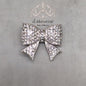 2.5" crystal clip bow, clear silver
