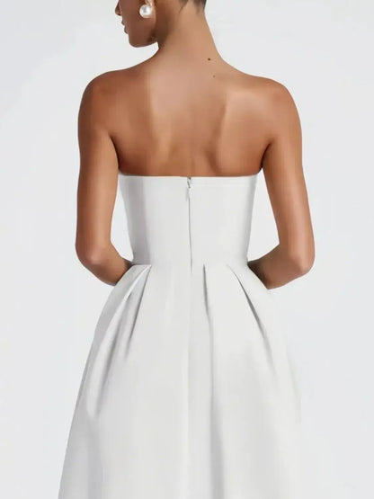 Solid Color Tube Dress Midi for Chic and Stylish Looks