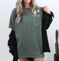 Cute Book Lover Ghosts, Reading, Library, Teacher, Halloween, Pocket, Comfort Colors Pocket T-Shirt