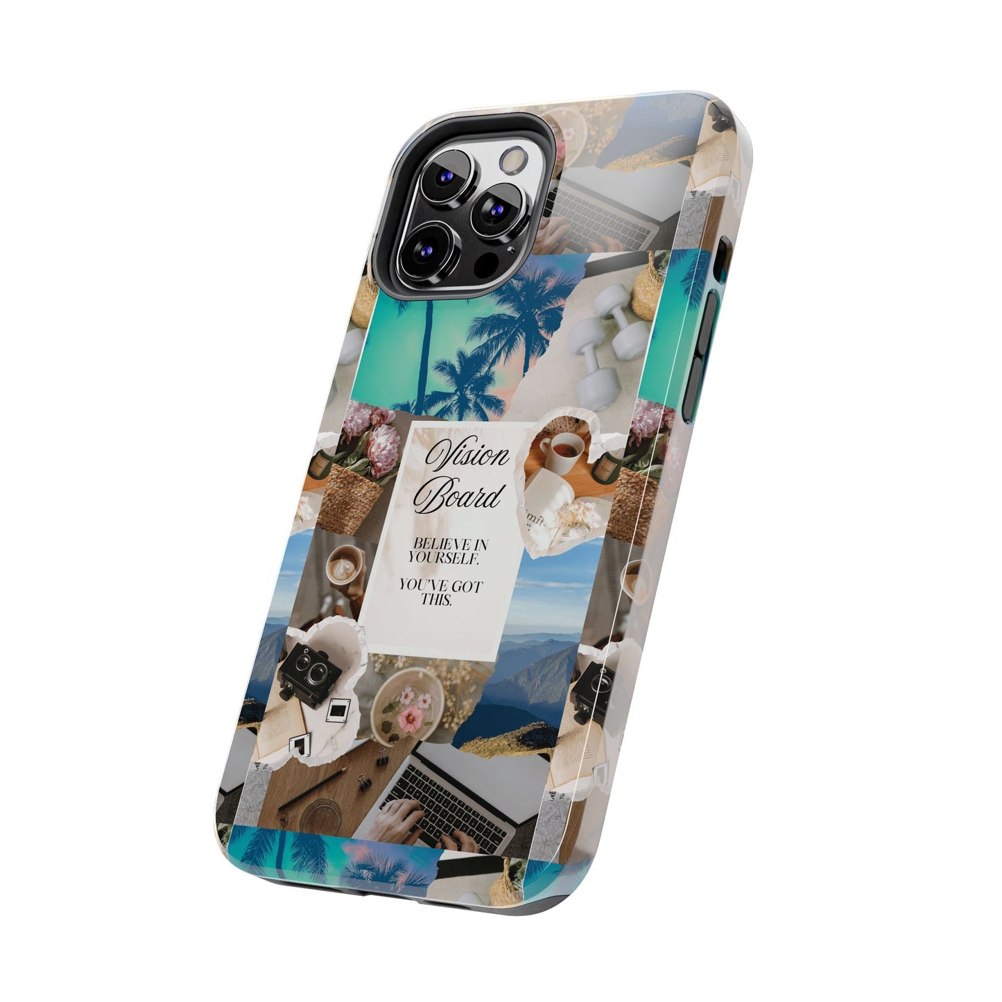 Inspiring Vision Board Phone Case, Motivational Tough Case, Adventurous Gift for Her, Self-Care, Dream Big, Unique Phone Accessory