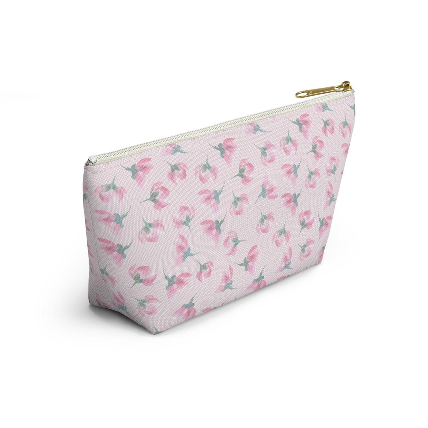 Customizable: Floral Accessory Pouch, Makeup Bag, Travel Case, Pink Flower Pouch, Gift for Her, Cosmetic Clutch, Everyday Organizer