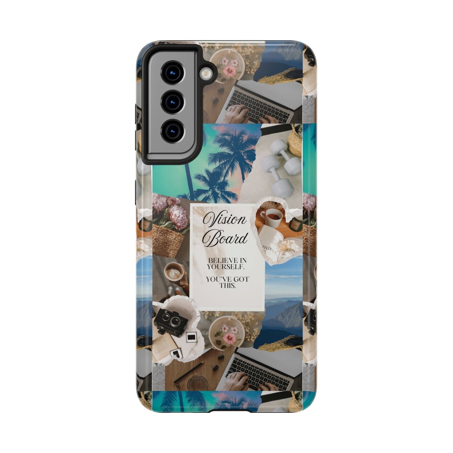 Inspiring Vision Board Phone Case, Motivational Tough Case, Adventurous Gift for Her, Self-Care, Dream Big, Unique Phone Accessory