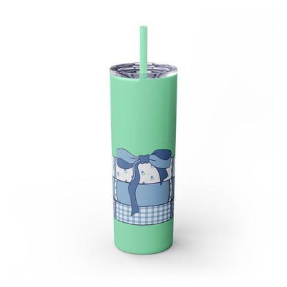 Customizable: Girly Book Club Skinny Tumbler with Straw, 20oz | Perfect for Events, Gifts, Coffee, and Summer Drinks