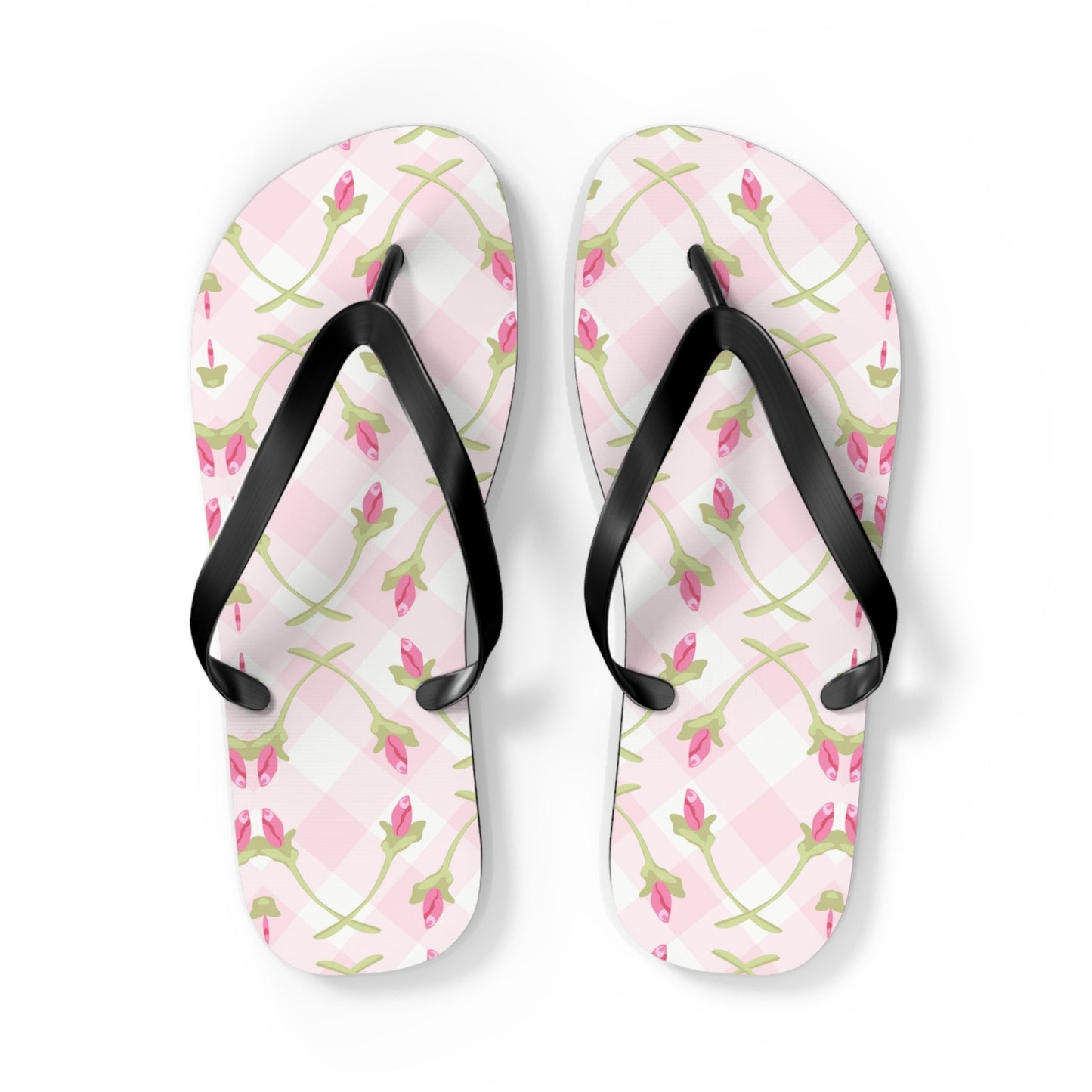Customizable: Chic Floral Flip Flops for Summer Fun, Beach Vacation Sandals, Garden Party Footwear, Stylish Slip-Ons, Spring Accessories