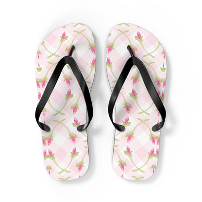 Customizable: Chic Floral Flip Flops for Summer Fun, Beach Vacation Sandals, Garden Party Footwear, Stylish Slip-Ons, Spring Accessories