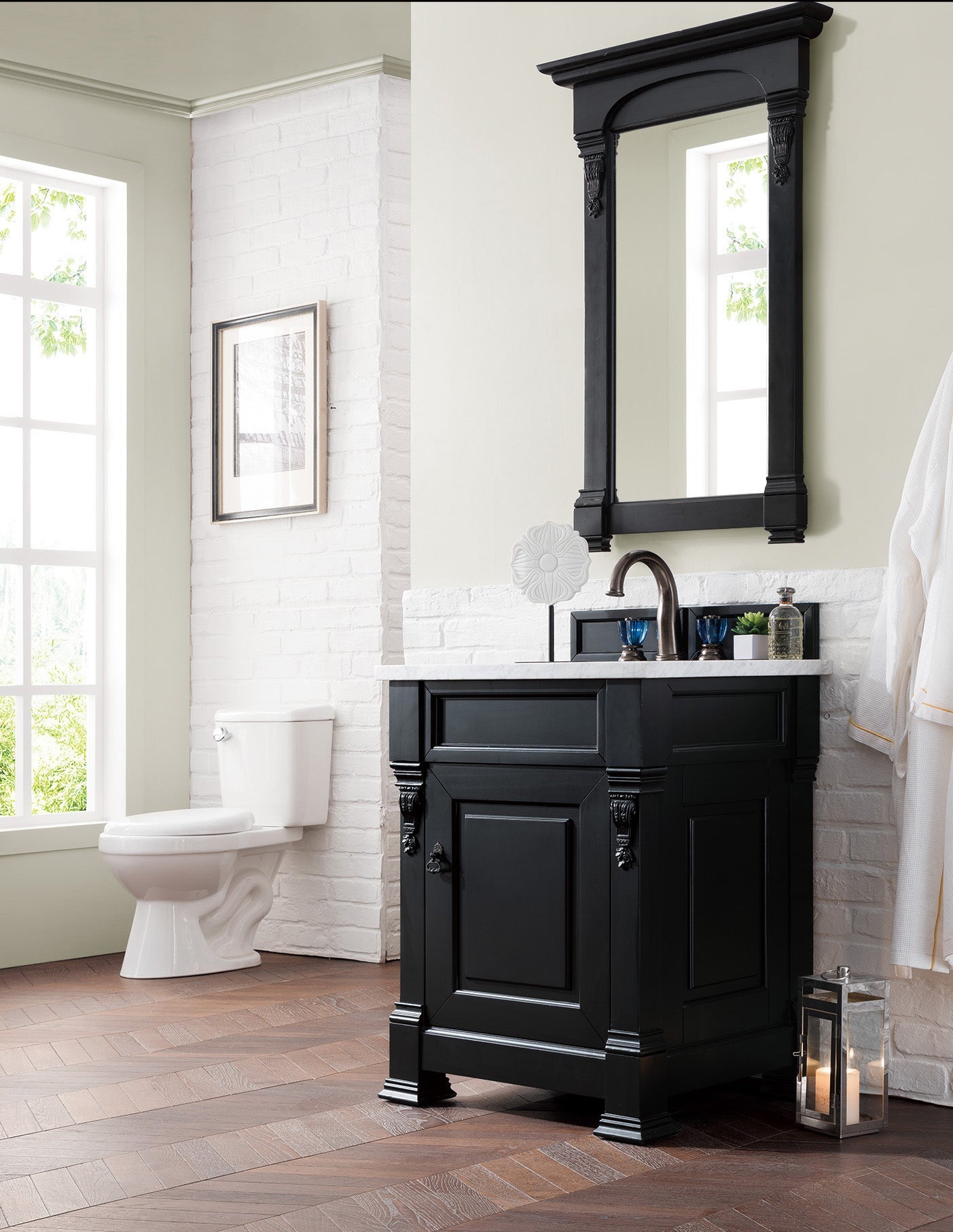 Brookfield 26" Single Vanity Cabinet, Antique Black