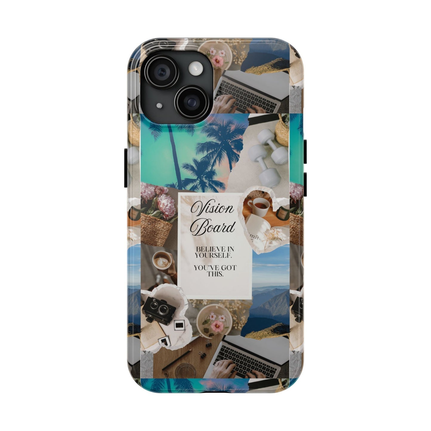 Inspiring Vision Board Phone Case, Motivational Tough Case, Adventurous Gift for Her, Self-Care, Dream Big, Unique Phone Accessory