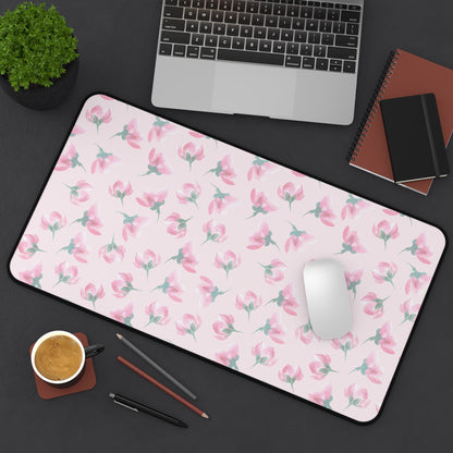 Customizable: Floral Desk Mat - Pink Blossom Mouse Pad, Office Decor, Gift for Home Office, Cute Workspace Accessories, Mother's Day Gift