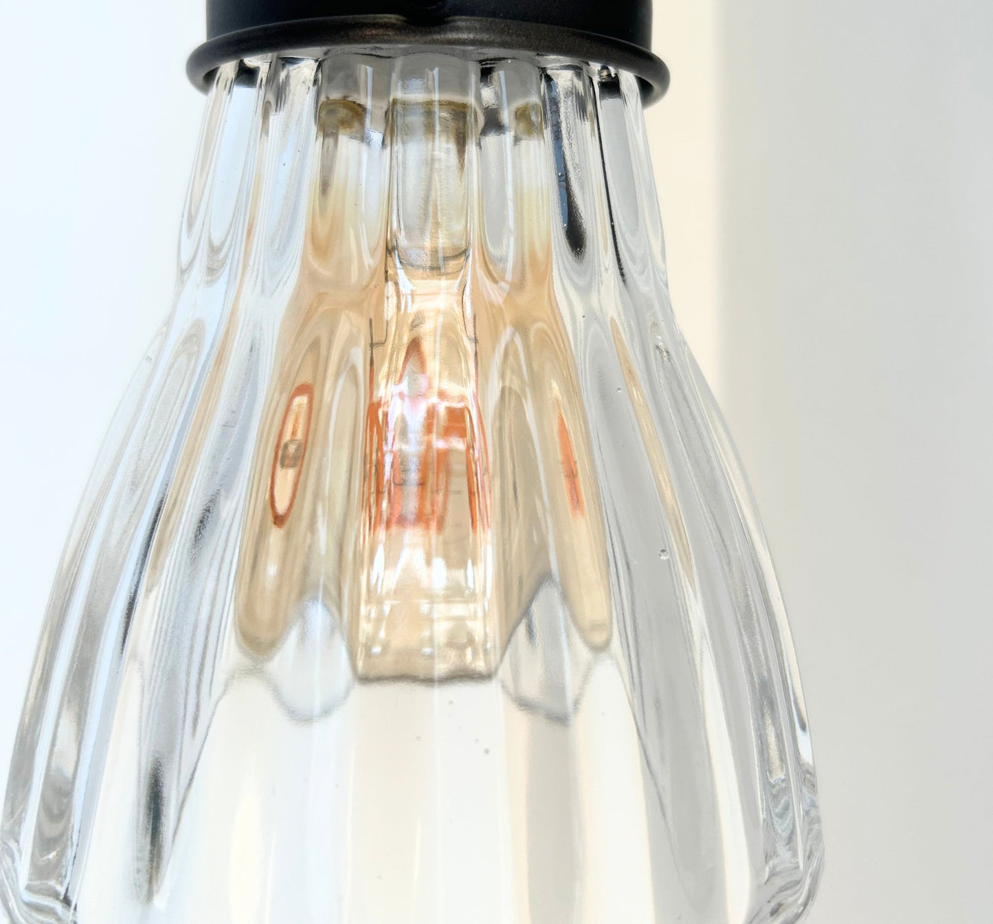 Thick Holophane Clear Glass Wall Sconce or Pendant Light