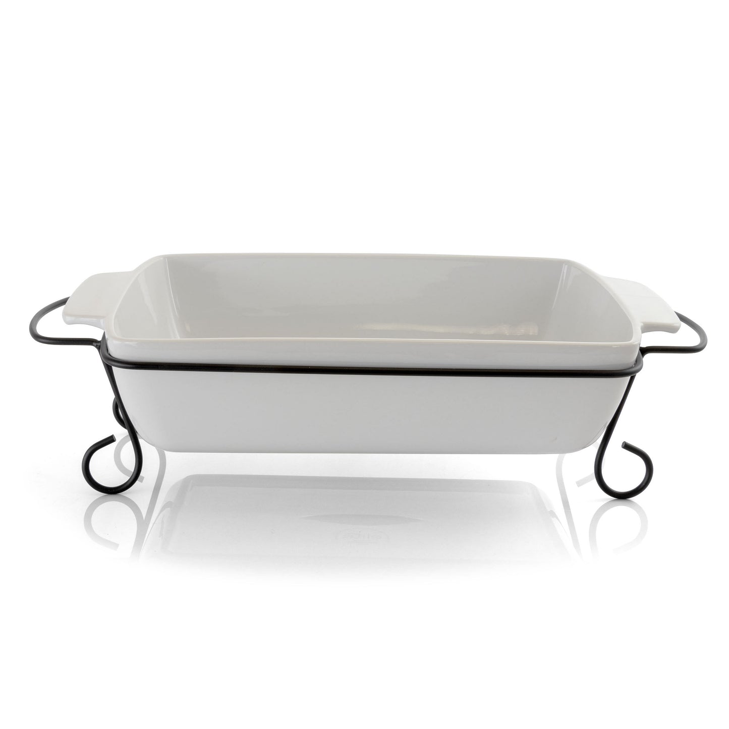 Gibson Elite 2 Piece Rectangle 15.5 Inch Stoneware Bakeware with Metal | Kitchen [Metal] | Kitchen  + Metal