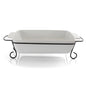Gibson Elite 2 Piece Rectangle 15.5 Inch Stoneware Bakeware with Metal | Kitchen [Metal] | Kitchen  + Metal