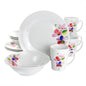 Gibson Home Vineyard Rose 12 Piece Round Fine Ceramic Dinnerware Set