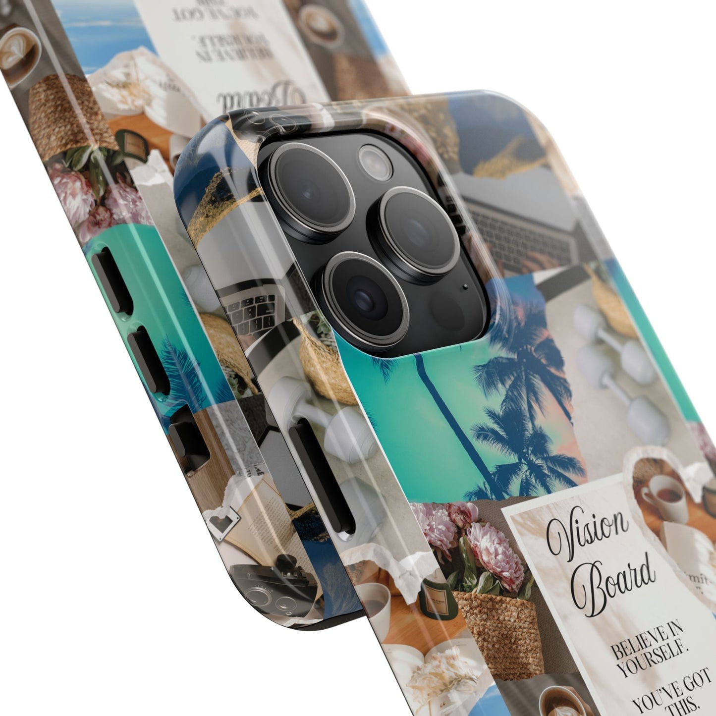 Inspiring Vision Board Phone Case, Motivational Tough Case, Adventurous Gift for Her, Self-Care, Dream Big, Unique Phone Accessory