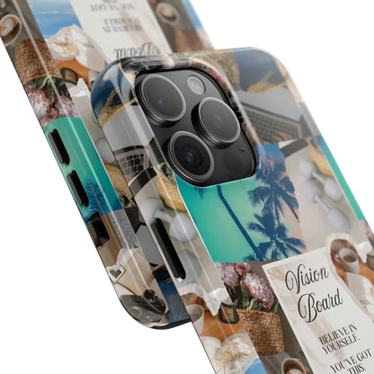 Inspiring Vision Board Phone Case, Motivational Tough Case, Adventurous Gift for Her, Self-Care, Dream Big, Unique Phone Accessory