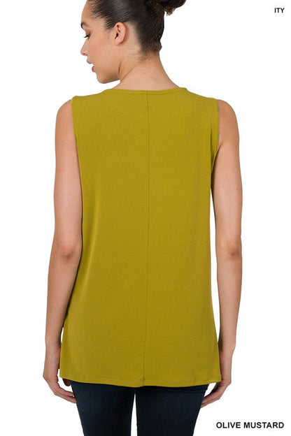 ZENANA ITY Sleeveless Side Slit Top
