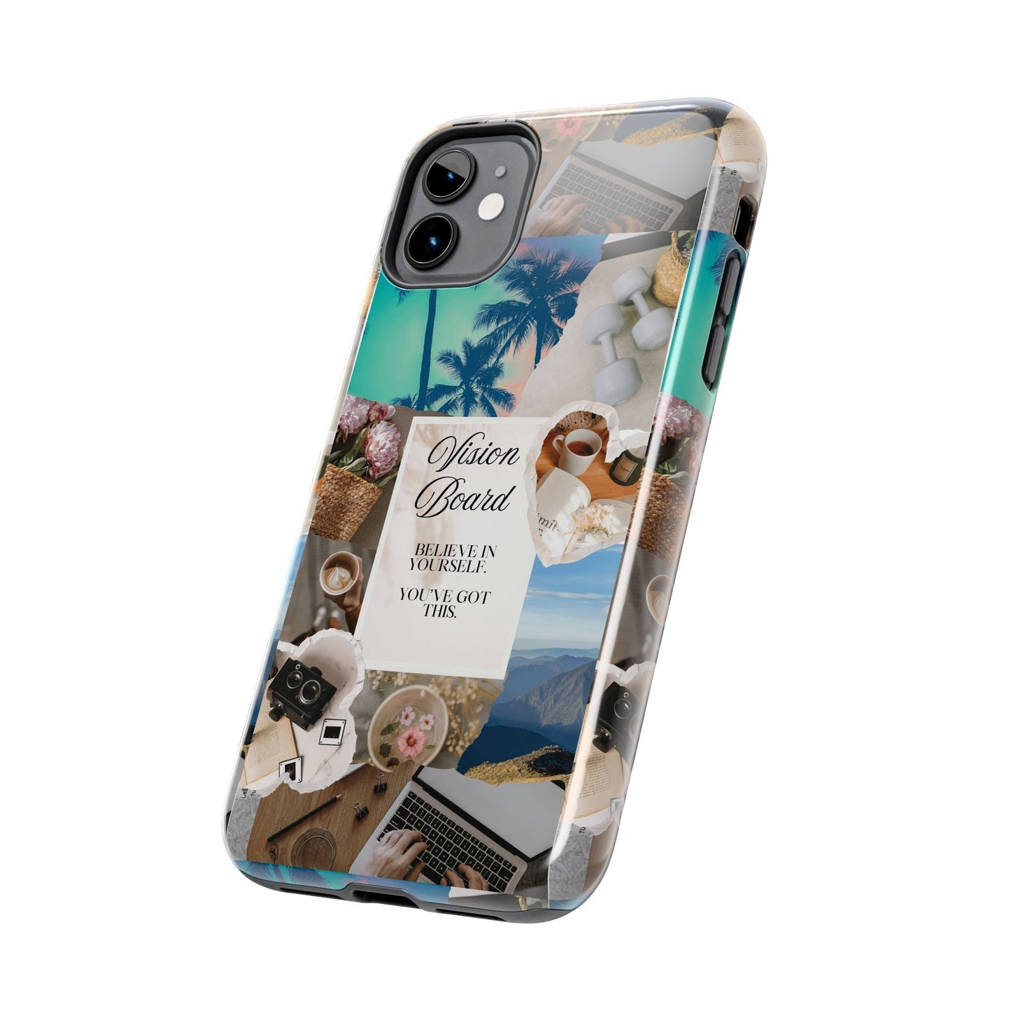 Inspiring Vision Board Phone Case, Motivational Tough Case, Adventurous Gift for Her, Self-Care, Dream Big, Unique Phone Accessory