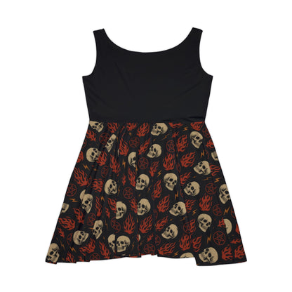 Edgy Skull Skater Dress