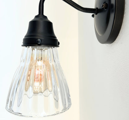 Thick Holophane Clear Glass Wall Sconce or Pendant Light