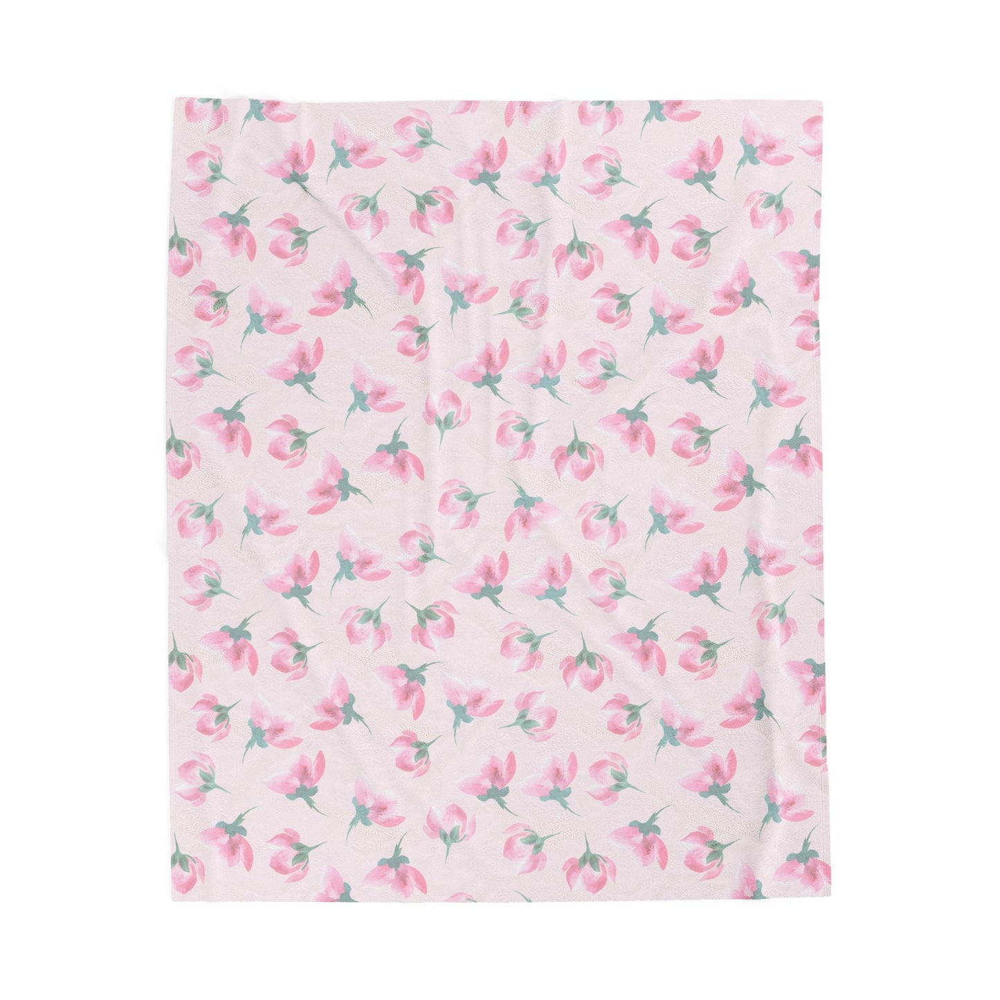 Customizable: Cozy Floral Velveteen Plush Blanket | Soft Throw, Bed Cover, Lounge Blanket, Gift for Her, Home Decor