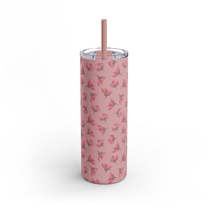 Customizable: Floral Pattern Tumbler, Personalized Gift for Coffee Lovers, Travel Mug for Women, Insulated Drinkware, Trendy Water Bottle