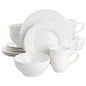 Gibson Home Quilted Eyelet 16 Piece Round Fine Ceramic Dinnerware Set