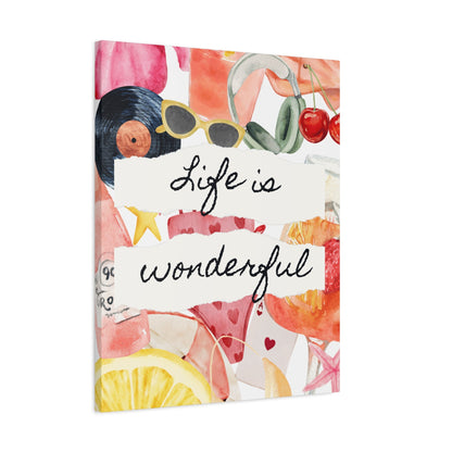Life is Wonderful Canvas Wall Art, Colorful Decor, Inspirational Gift, Home Display, Summery Wall Art, Motivational Print
