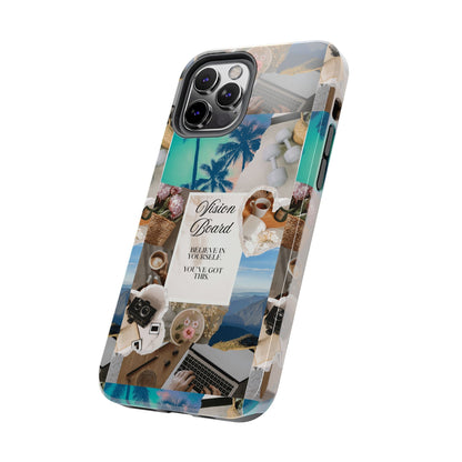 Inspiring Vision Board Phone Case, Motivational Tough Case, Adventurous Gift for Her, Self-Care, Dream Big, Unique Phone Accessory
