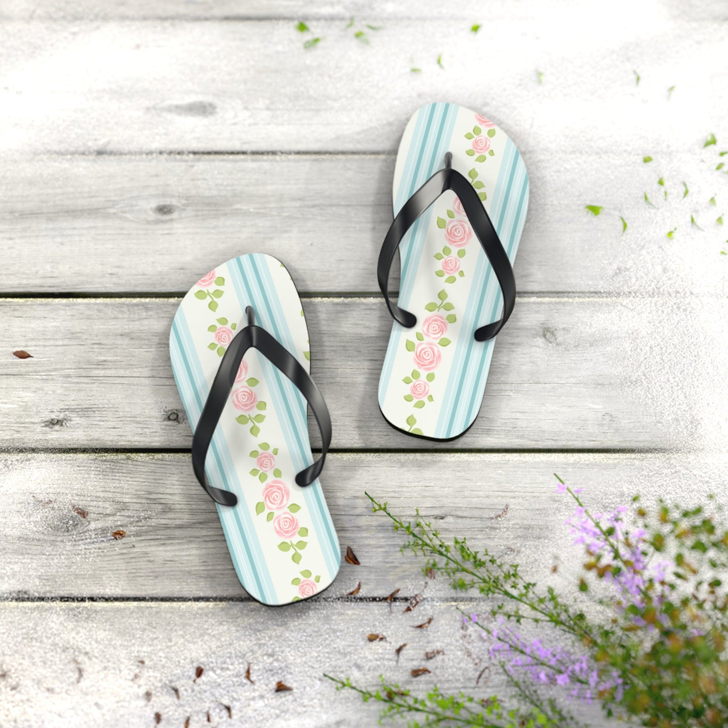 Customizable: Floral Flip Flops | Stylish Summer Sandals | Beach Footwear | Vacation Essentials | Poolside Comfort | Garden Party Sandals