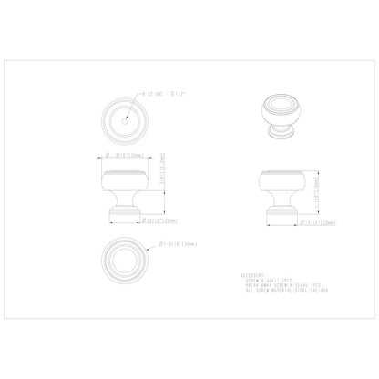 1-3/16" Diameter Satin Nickel Barrel Bremen 2 Cabinet Knob