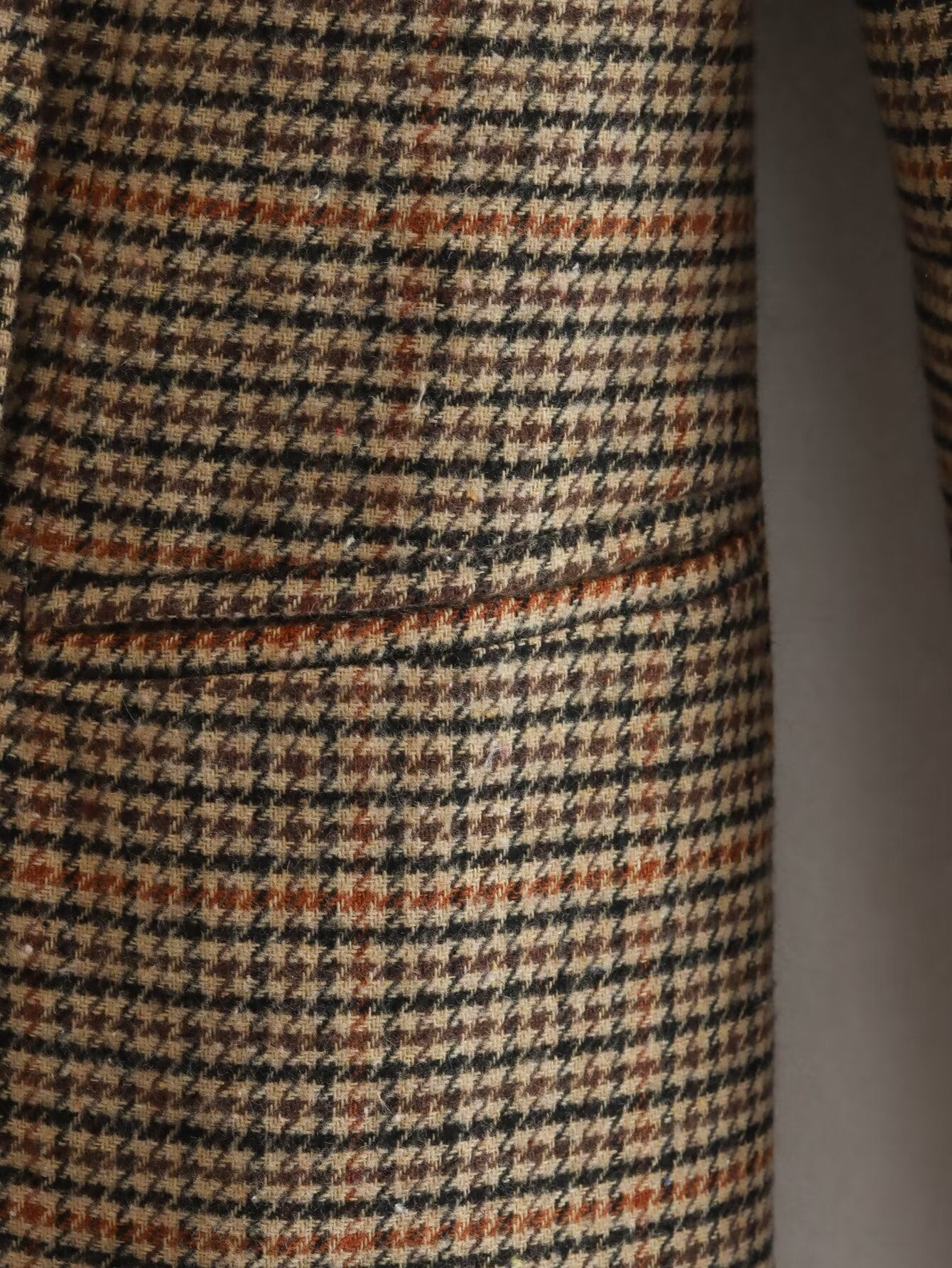 Fall Women Clothing Tailored Collar Brushed Houndstooth Long Sleeve Double Breasted Blazers