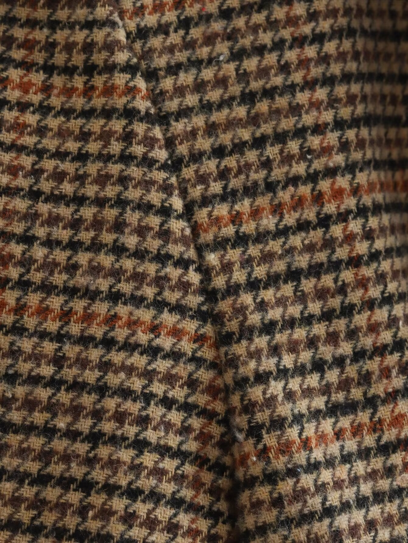 Fall Women Clothing Tailored Collar Brushed Houndstooth Long Sleeve Double Breasted Blazers