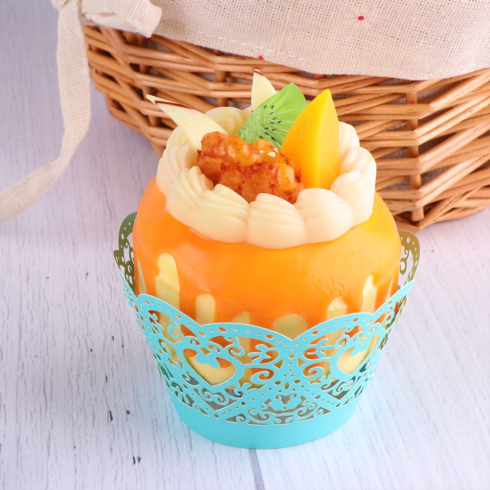 12PCS/Pack Heart Hollow Cupcake Wrappers Cake