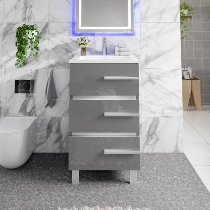 Eviva Deluxe Bath Vanity with Porcelain Top and Integrated Sink (20"-32")