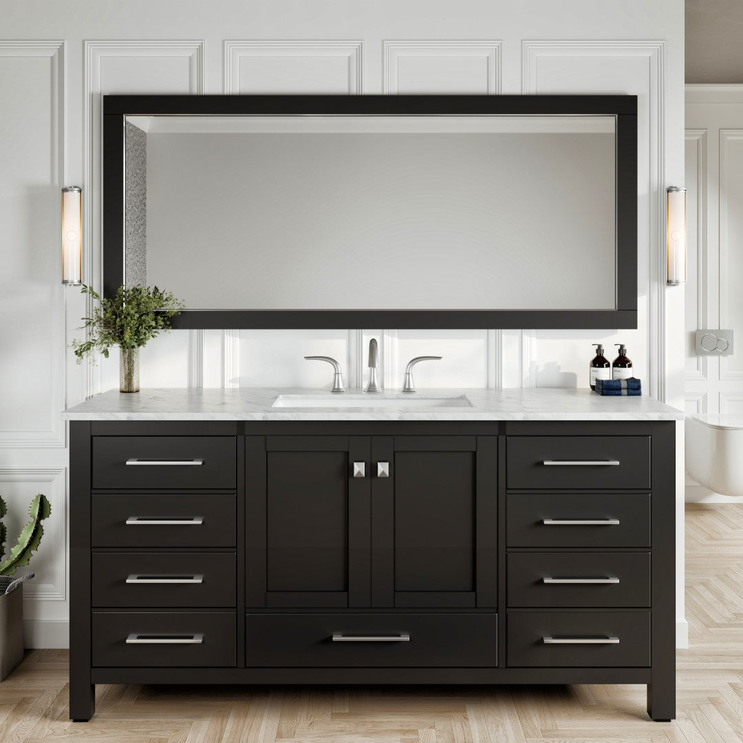 Eviva Aberdeen 72" x 30" Rectangular White Wooden Framed Mirror