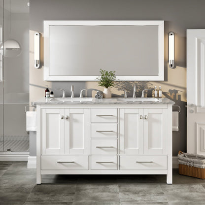 Eviva Aberdeen 72" x 30" Rectangular White Wooden Framed Mirror