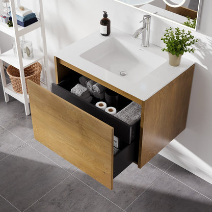 Eviva Madeira Wall Mount Bath Vanity with Acrylic Top and Integrated Sink (20"-48")