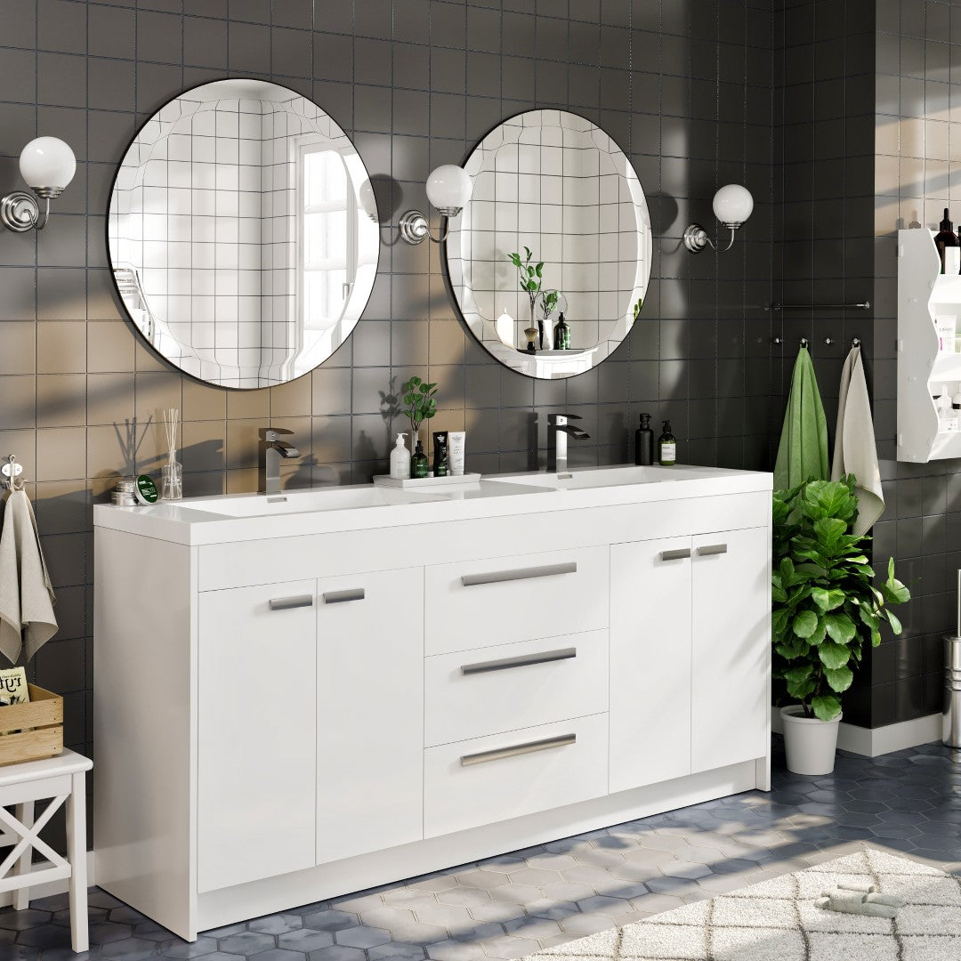 EVIVA Round 36 Inch Frameless Mirror with Bevel Edge