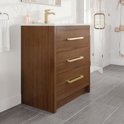 Eviva Curio Bath Vanity with Carrara Quartz Top and Undermount Porcelain Sink (24"-60")