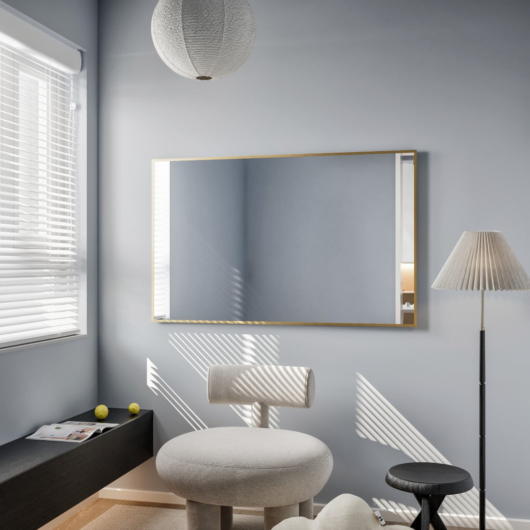 Eviva Gold Gold Metal Framed Mirror